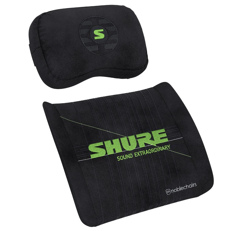 Memory foam cushion set noblechairs Shure Edition GAGC-343 — lumbar and headrest cushions