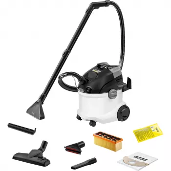 Cylinder vacuum Kärcher SE 5 — Dry & Wet, 1000 W turbine, 4 L dirty/4 L fresh water tanks, 6 m cord