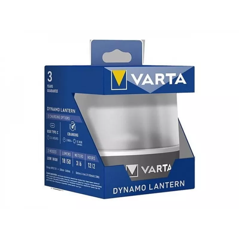 Hand-crank rechargeable dynamo lantern Varta 17670 101 111 - portable emergency light