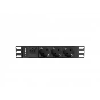Lanberg PDU-03E-0200-BK power distribution unit (PDU) 3 AC outlet(s) 1U Black