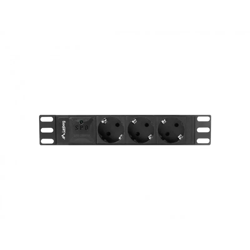 Lanberg PDU-03E-0200-BK power distribution unit (PDU) 3 AC outlet(s) 1U Black