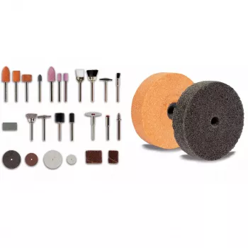 Bench Grinder TC-XG 75 Kit (Red/black, 150 Watt, comprehensive accessory kit for polishing and grinding work)