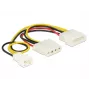 Internal power cable DeLOCK 83658 0.39 m 3-pin to 2 x Molex 4-pin