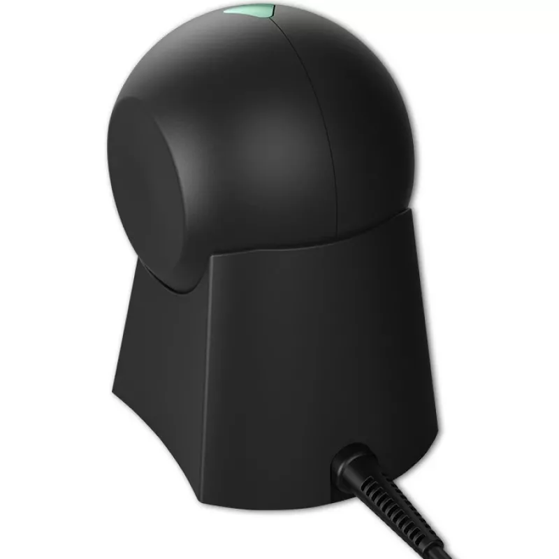 Wired desktop barcode scanner QOLTEC 50857 — 1D/2D, USB, ABS housing, black, 1.75 m cable