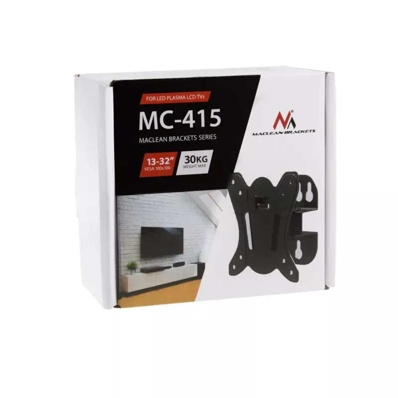 TV wall mount MACLEAN MC-415 for 13–32 inch screens, VESA 100×100, load capacity 30 kg