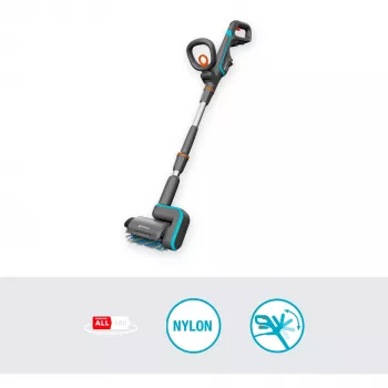 battery multi-cleaner AquaBrush Patio 18V P4A solo, hard-floor cleaner Grey/turquoise, without Battery and Charger, POWER FOR ALL ALLIANCE