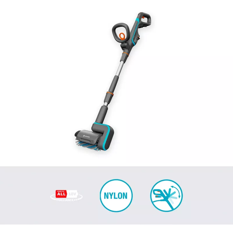 battery multi-cleaner AquaBrush Patio 18V P4A solo, hard-floor cleaner Grey/turquoise, without Battery and Charger, POWER FOR ALL ALLIANCE
