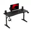 Gaming desk huzaro Hero 3.6 — rectangular 1400×600 mm, height adjustable 560–790 mm, black, H-legs, 15 mm top