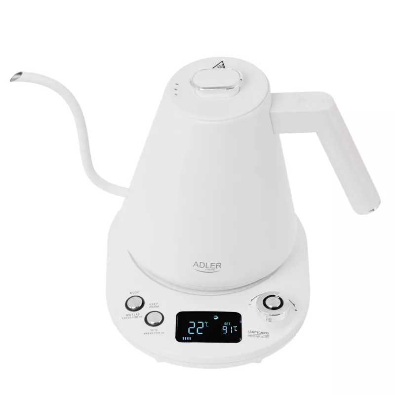 Metal kettle Adler AD 1349w 1.0 L long spout, stovetop kettle
