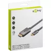 USB Braided Adapter Cable, USB-C Plug > HDMI Plug, 4K / 60Hz (black/Silver, 2 Meter)