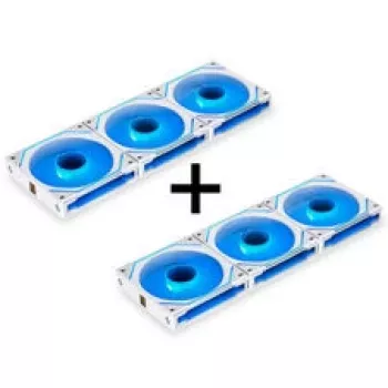 LIAN LI UNI FAN SL-INF 120 ARGB Reverse Blade PWM Fan Kit - 6 Pack, White