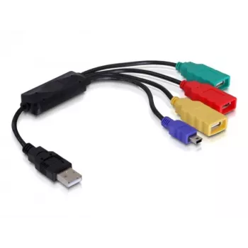 DeLock USB2.0 external 4-port cable HUB - Hub - 4 x USB2.0 - Desktop (61724)
