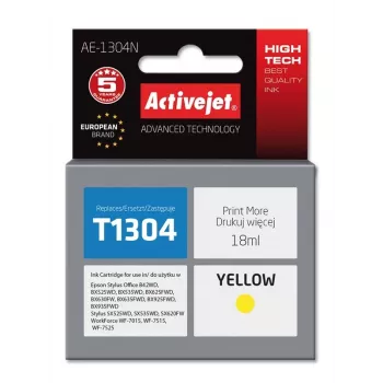 Ink cartridge ActiveJet AE-1304N Yellow compatible with Epson, High (XL) yield, 18 ml dye-based ink