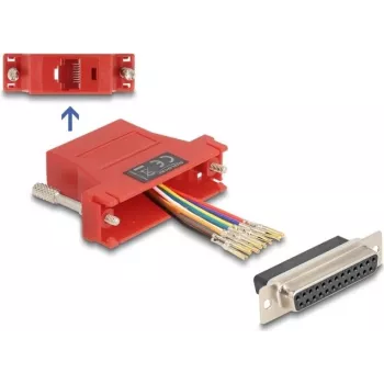 DeLOCK D-Sub 25 pin female to RJ45 female Assembly Kit red VGA RJ-45