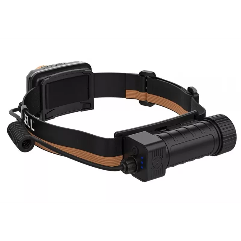 Headlamp Duracell DH1500R — black/orange, rechargeable hands-free light