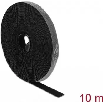Mounting tape DeLOCK Velcro tape on roll L 10 m x W 15 mm grey