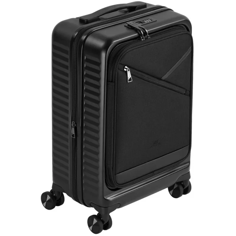 Cabin suitcase Rivacase 8180 Clark ECO – carry-on luggage, hard-shell, black
