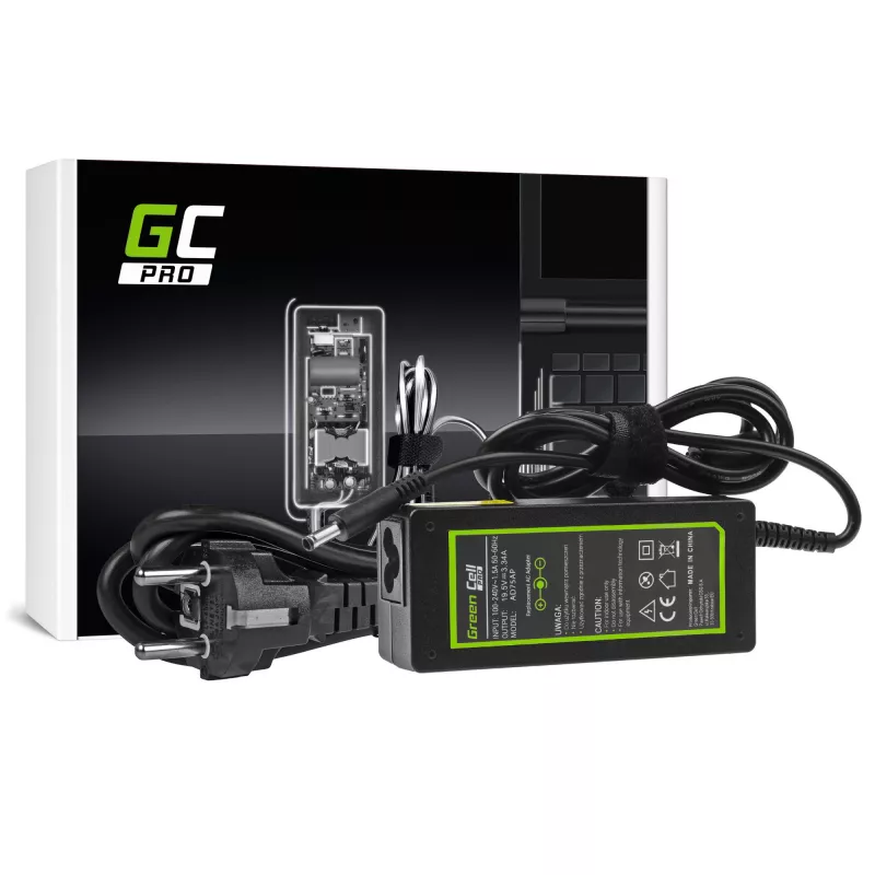 Power adapter Green Cell AD75AP 65W 19.5V 3.34A for Dell laptops, indoor, black