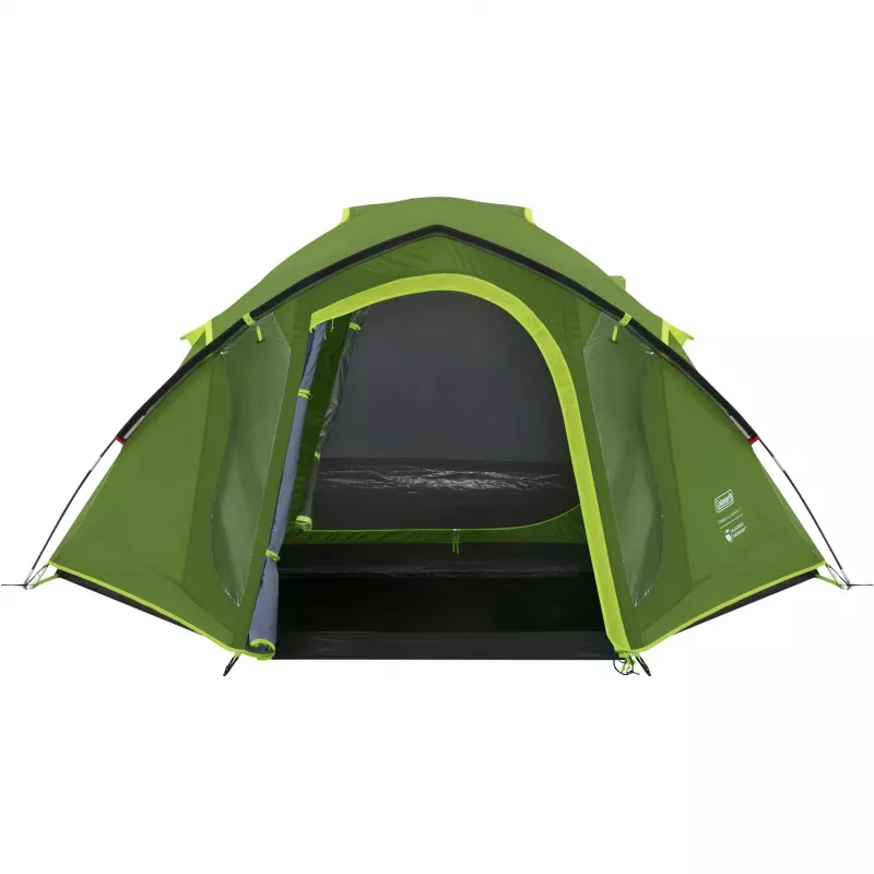 Coleman Dome Tent Darwin 4 Plus Blackout — 4-person tunnel tent with porch, Dark Green/Light Green