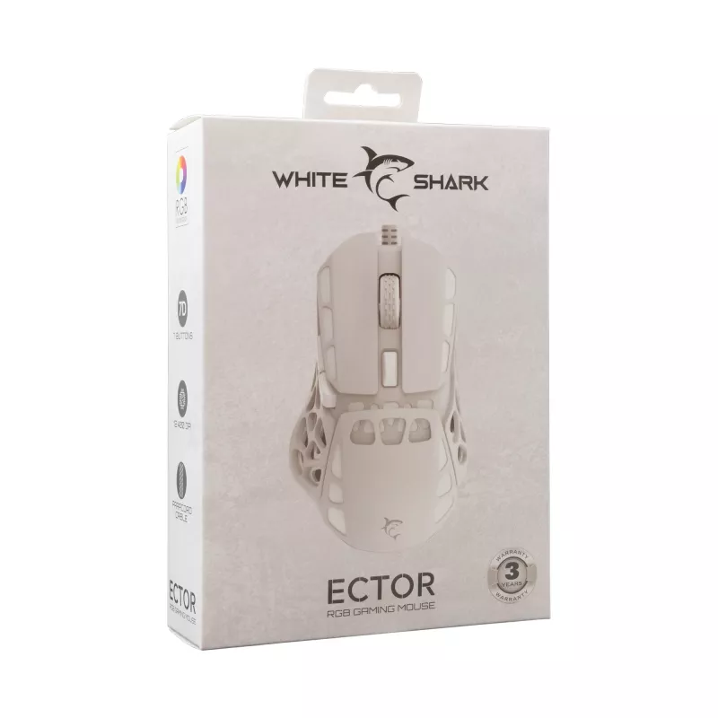 Mouse White Shark GM-5016 Ector White USB