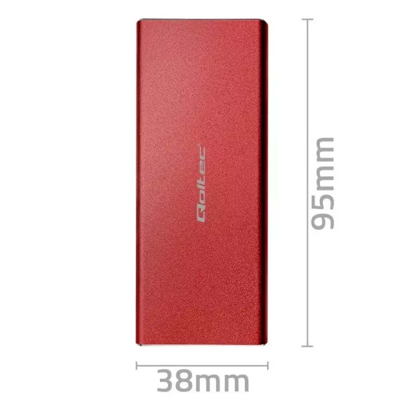 SSD enclosure QOLTEC 51831 USB 3.0 for M.2 SATA drives up to 2TB, red, supports 30 mm length, up to 4 drives