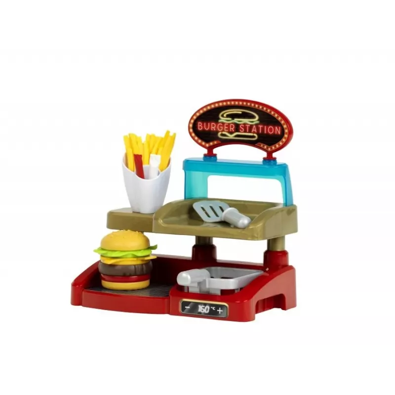 Play Burger Shop set KLEIN 7336 — compact design, easy-to-clean children's role-play toy