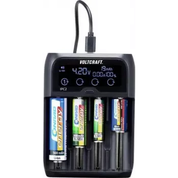 VOLTCRAFT IPC-2 NiMH, NiCd, LiIon, LiFePO Mini (AAAA), Micro (AAA), Mignon (AA), Baby (C), Sub-C, A, 10440, 14500, 14650, 16340, 17355, 17500, 17650, 17670 (IPC-2)