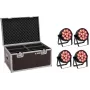 LED spot light EUROLITE 7C-12 Silent Slim 4x with case — compact 4‑unit kit