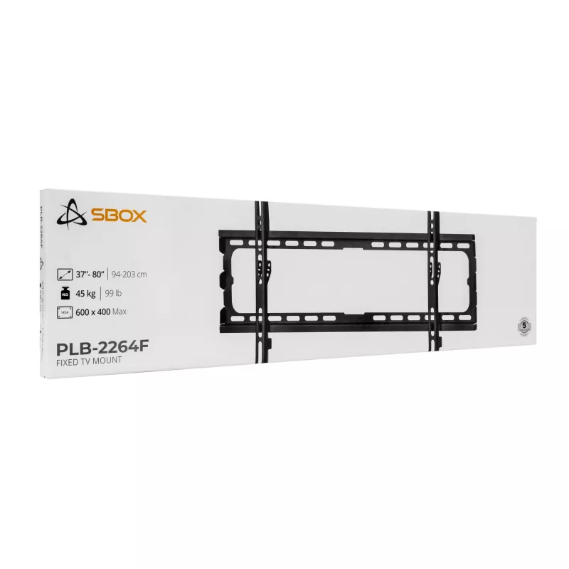 SBOX PLB-2264F-2 wall mount bracket 37–80 cm, load capacity 45 kg, VESA 600x400