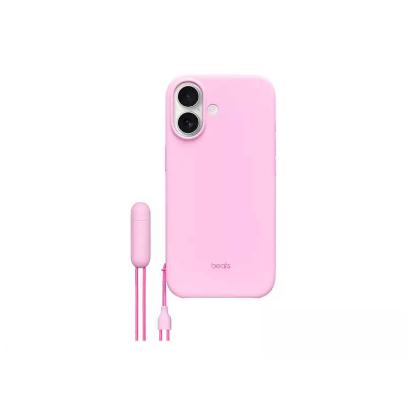 Kickstand Case for iPhone 17 Apple Beats with MagSafe and Camera Control, Pebble Pink, PC & Microfibre
