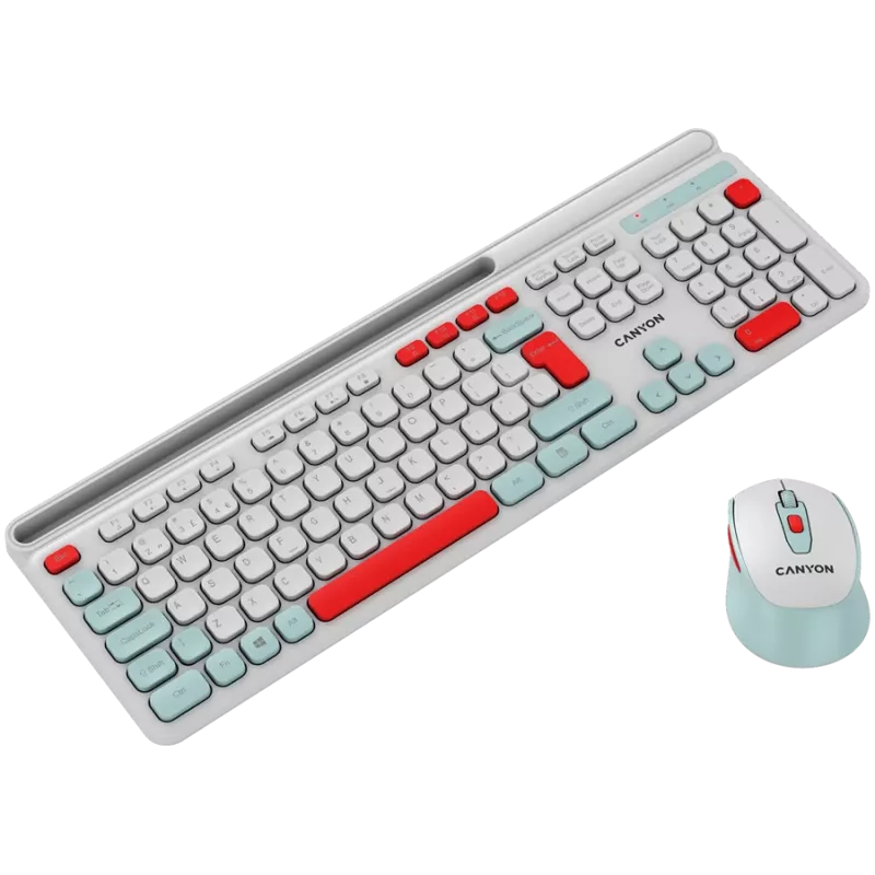 CANYON HSET-W5 EN Keyboard+Mouse AAA+AA Wireless White