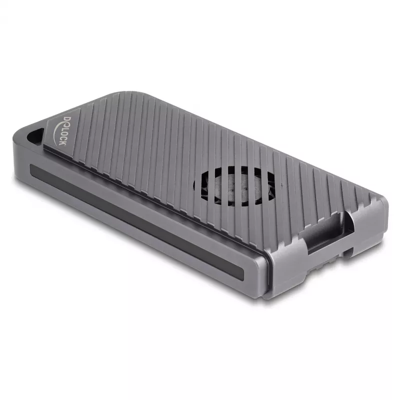 SSD enclosure DELOCK 42025 for 1 x M.2 (PCIe, USB4 Gen4, USB-C) Grey, aluminium