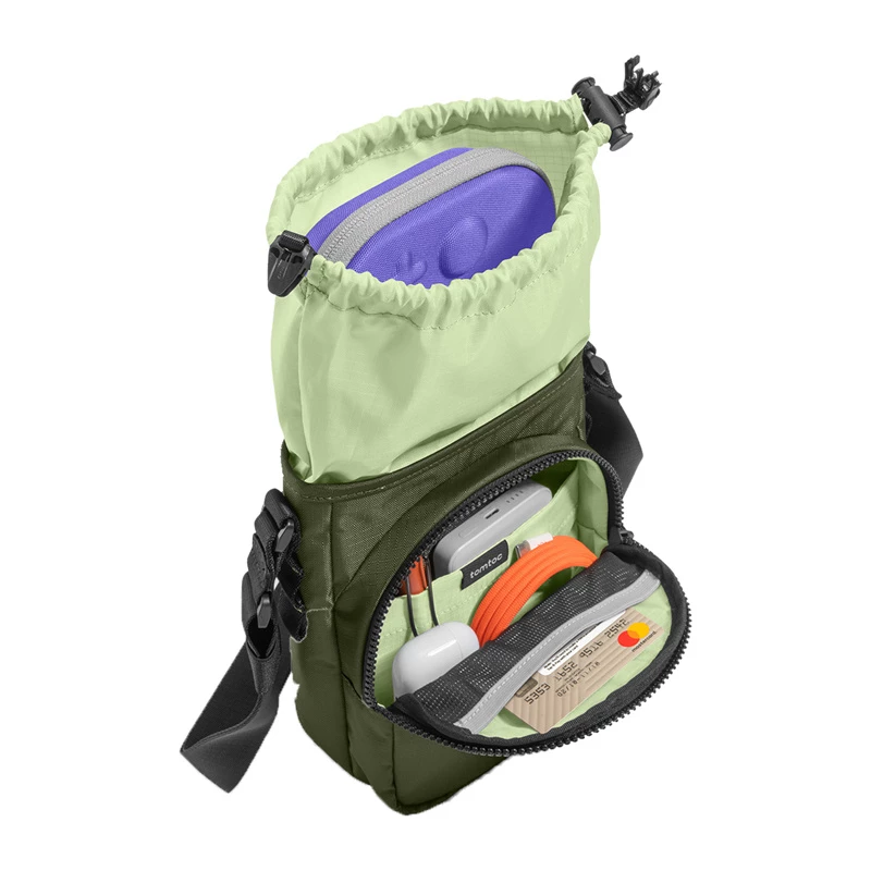 Tomtoc GameOn-G50 Switch 2 JoyCarry Sling Bag green — carrying bag for Nintendo Switch OLED and Switch 2