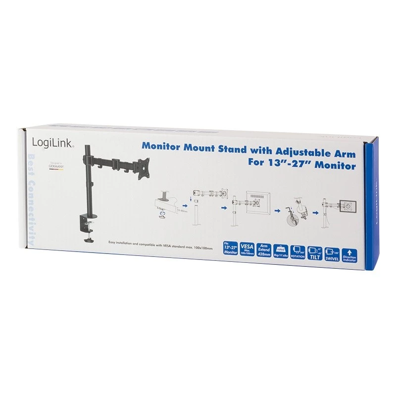 LogiLink BP0021 Monitor Mount / Stand 68.6 cm (27) Desk Black