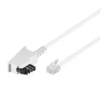 Wentronic Goobay TAE-F-Connection Cable (Universal-Pin Out), White, 10 m - TAE-F-Plug to RJ11/RJ14-Plug (6P4C) (68541)