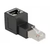 DeLOCK RJ45 plug to RJ45 jack Adapter Cat.6A 90° upwards angled Black
