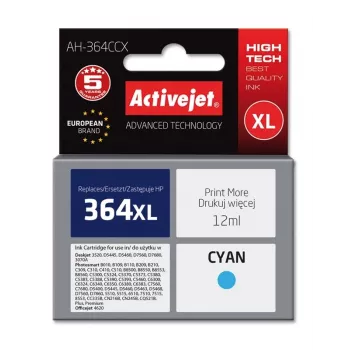 Compatible ink cartridge ActiveJet AH-364CCX Cyan, high (XL) yield, 12 ml, dye-based, replacement for HP 364XL CB323EE