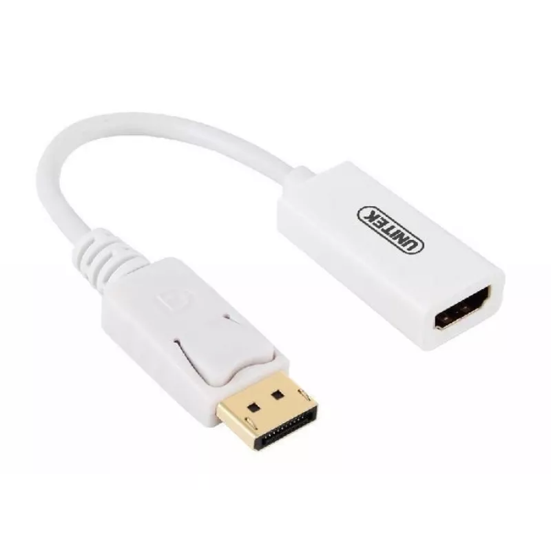 UNITEK Gold Plated DisplayPort DP to HDMI 4K UHD HDTV Male to Female Converter Adapter with Audio - Y-6332 White