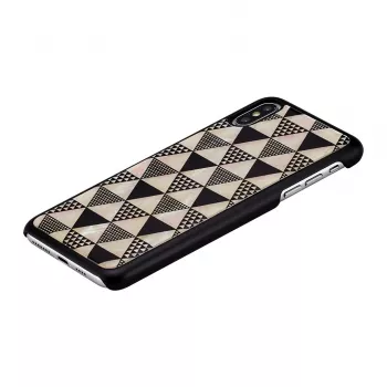 Smartphone case iKins for iPhone XS Max — black pyramid design, protective hard shell