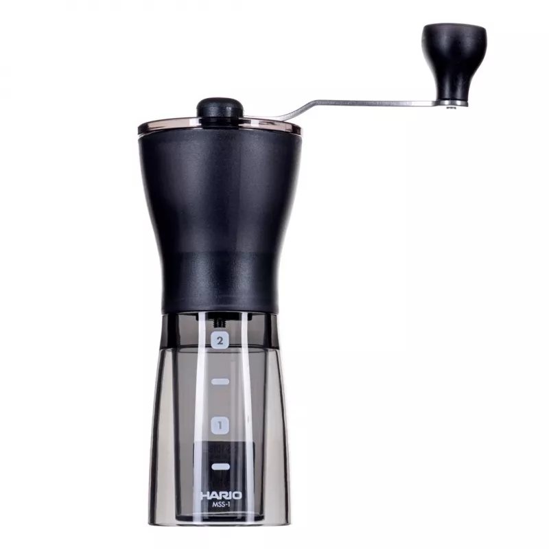 Coffee grinder HARIO MSS-1DTB — electric grinder, black, fine grinding, built-in dispenser