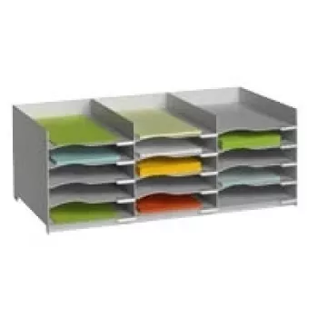 Sorting station Paperflow EO532.02 light grey with 15 compartments