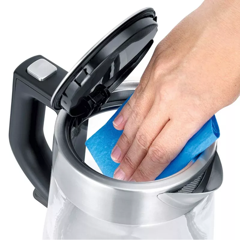 Severin WK 3468 electric kettle 1 L 2200 W Black, Stainless steel, Transparent