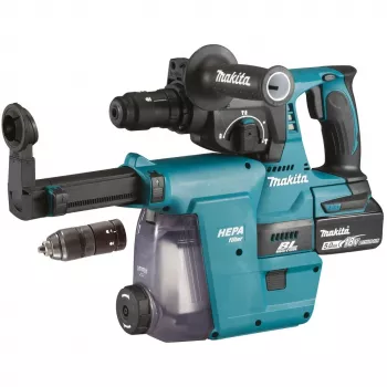 Makita DHR243RTJW - Combination Hammer - Cordless - 3 functions - SDS-plus - 2 Joules - 2 Batteries, Charger Included - 18 V (DHR243RTJW)