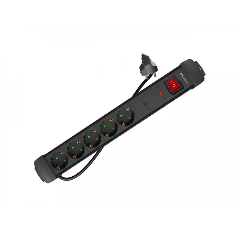 Power Extension Cord Lanberg SP1-05F-0500-BK 5m 5 AC Outlets Indoor Black