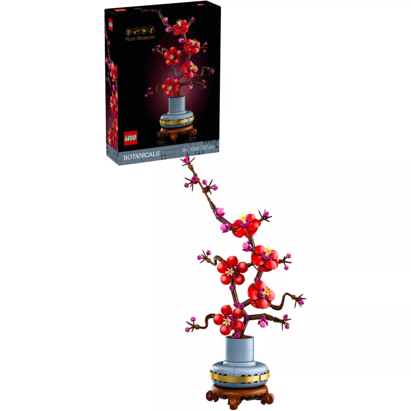 LEGO Icons Plum Blossom Flower Decor Display Set 10369, Multi
