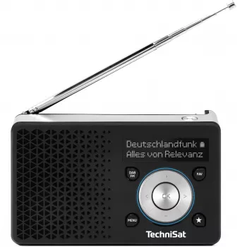 Portable radio TECHNISAT DIGITRADIO 1 A — DAB+/FM, OLED display, USB-C, 3.5 mm headphone, 1 W, black/silver