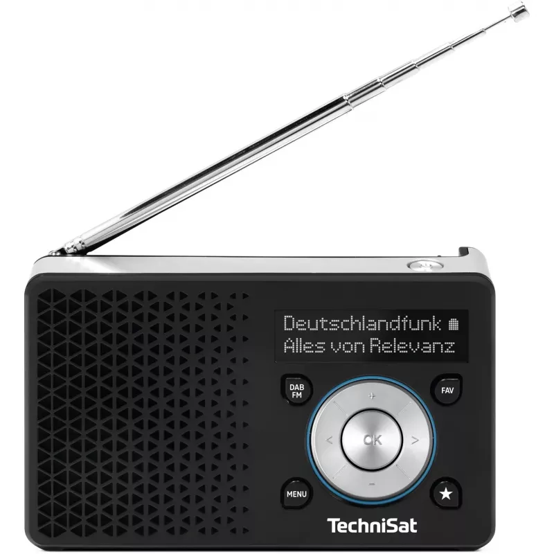 TechniSat DigitRadio 1 A 0100/4997 Digital Radio, DAB+/FM, RDS, 40 Presets, ASA Warning Function, Black/Silver