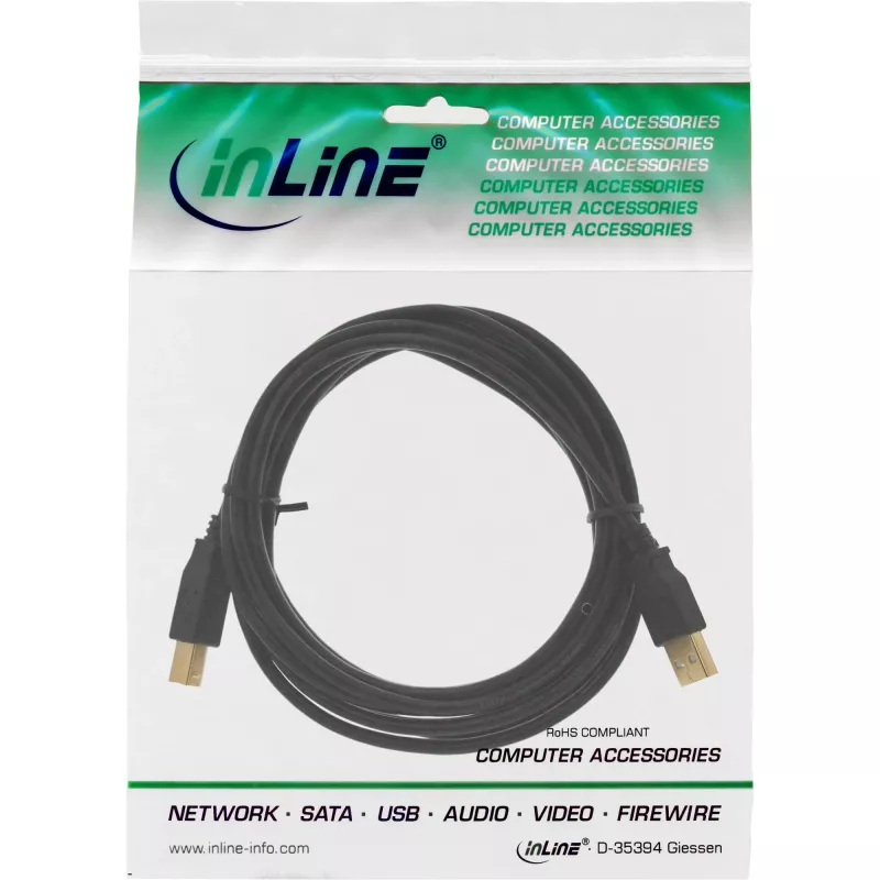 Microconnect USBAB5G USB cable USB 2.0 5 m USB A USB B Black