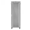Rack cabinet LANBERG FF01-8047-12SL 47U 800x1000 mm grey with front and rear glass doors and LCD panel space