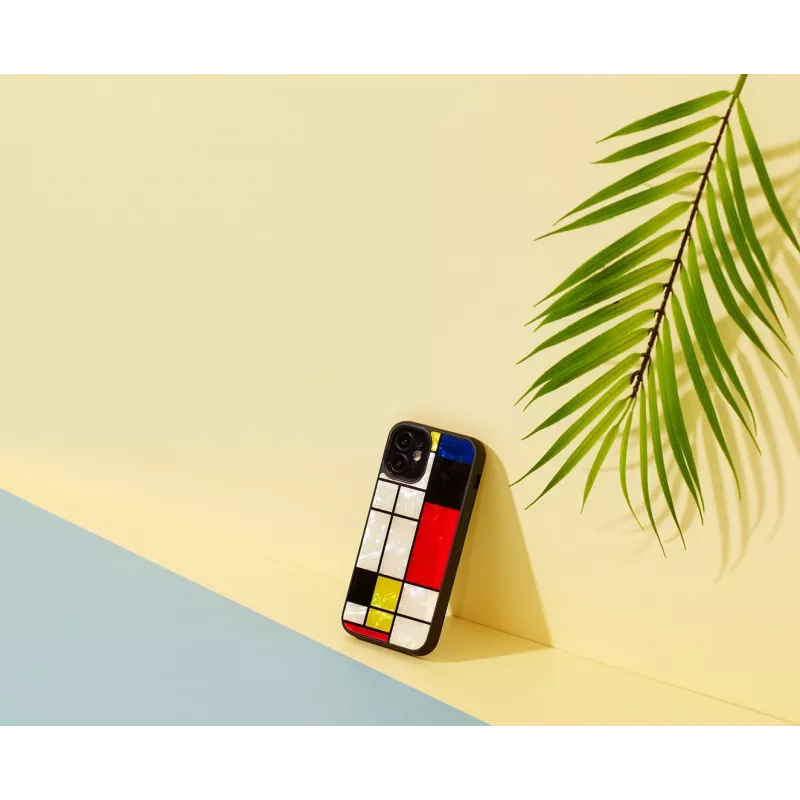 Protective case iKins for Apple iPhone 12 mini — black Mondrian design